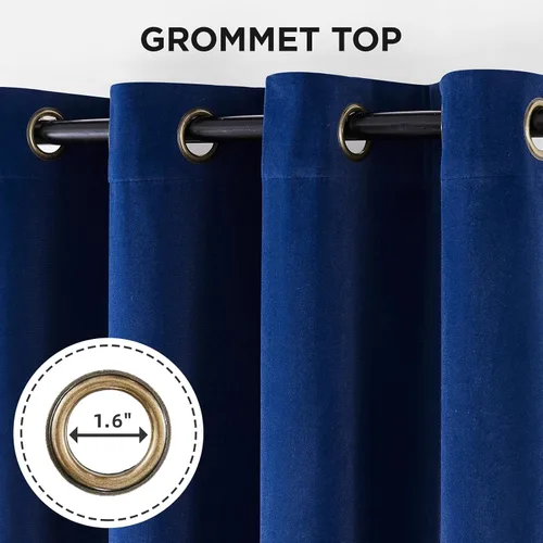 Miniatura 3 de Joydeco - Cortinas opacas 100% azul rey, 84 pulgadas, 2 paneles, cortinas de terciopelo azul rey de lujo para dormitorio y sala de estar, cortinas