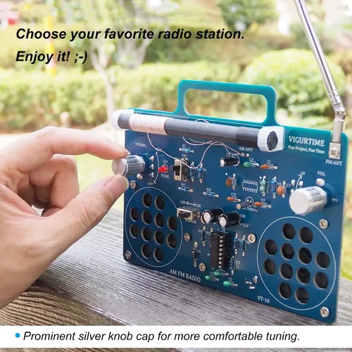 Miniatura 4 de Kit de radio AM/FM Proyecto de soldadura Kit de bricolaje para practicar enseñanza electrónica Estéreo Gran proyecto STEM y regalo Versión