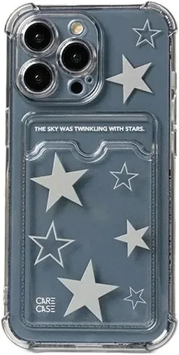 Funda compatible con iPhone 11, funda suave coreana Y2K Star con ranura para tarjetero, bonita funda protectora kawaii transparente a prueba de Para