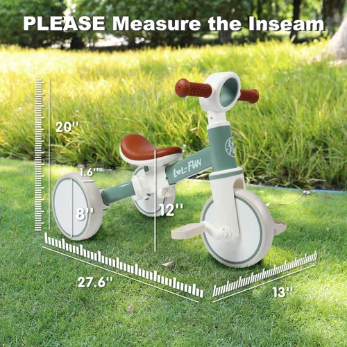Miniatura 5 de LOL-FUN Triciclo para niños de 1 a 3 años, niños y niñas, juguete, bicicleta de equilibrio 4 en 1 para niños de 1 y 2 años, bicicleta para niños