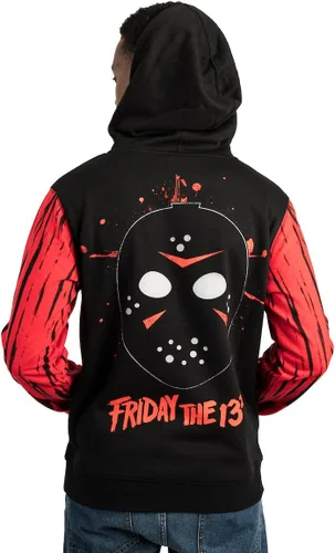 Miniatura 3 de Bioworld Friday the 13th - Sudadera con capucha para adultos de doble cara roja y negra