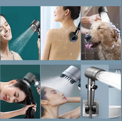 Miniatura 4 de 2025 NUEVO cabezal de ducha filtrado, ducha de mano de 3 modos de pulverización, cabezal de ducha ajustable con encendido/apagado, con manguera
