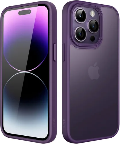 Miniatura 22 de JETech Funda mate para iPhone 14 de 6.1 pulgadas, a prueba de golpes, protección contra caídas de grado militar, cubierta trasera translúcida