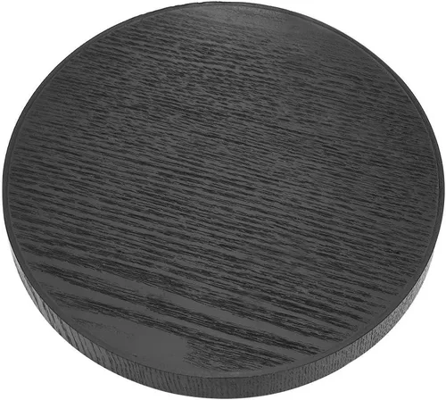 Miniatura 8 de Bandeja de té de madera negra, forma redonda, té de madera maciza, café, aperitivos, comidas, bandeja para servir platos platos bandejas