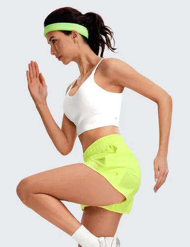 Miniatura 38 de CRZ YOGA Pantalones cortos de correr de cintura alta para mujer de 2.5 pulgadas, forro de malla de secado rápido para entrenamiento deportivo