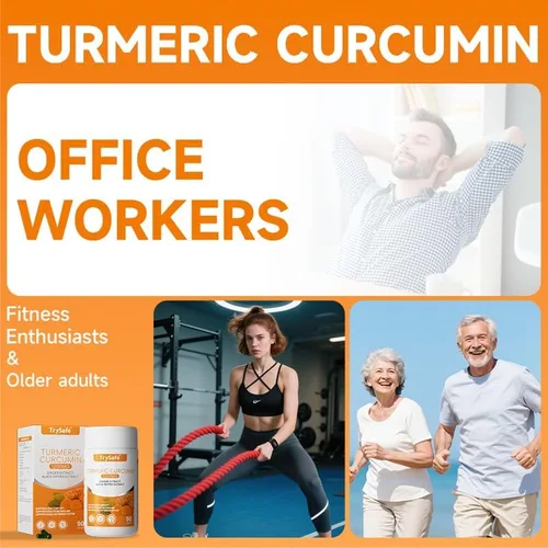 Miniatura 7 de Suplemento de curcumina de cúrcuma 3 en 1 de 1200 mg con 90 mg de jengibre y 6 mg de extracto de pimienta negra, mezcla patentada de complejo