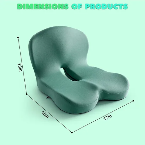 Miniatura 2 de Cojín de glúteos para silla de oficina, almohadilla de asiento de espuma viscoelástica para soporte de glúteos, alivio del coxis, cojín ergonómico