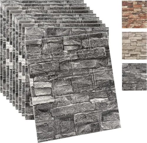 Miniatura 9 de Yutianli 10PSC 3D paneles de pared despegar y pegar ladrillo falso paneles de pared autoadhesivos 3D ladrillo papel pintado espuma piedra panel