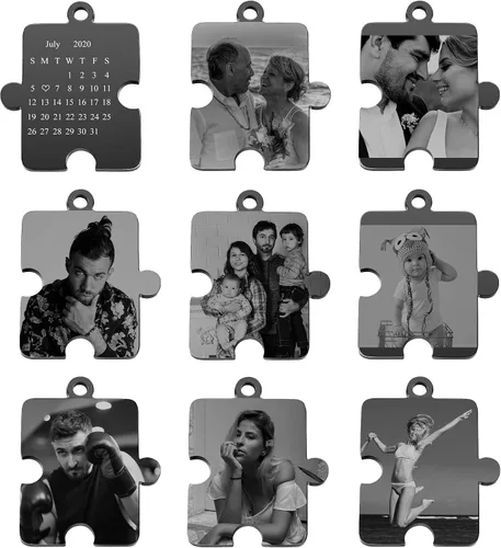 Miniatura 2 de PiercingJ Llavero de calendario de fotos personalizado a juego para parejas amigos día de San Valentín 1 unidad2 llaveros