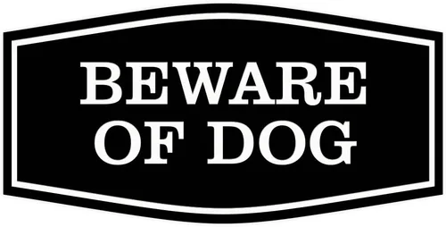 Miniatura 52 de All Quality Fancy Beware of Dog Letrero Material duradero Señales de seguridad para el hogar Fácil de instalar (negro/oro), mediano, 1 paquete