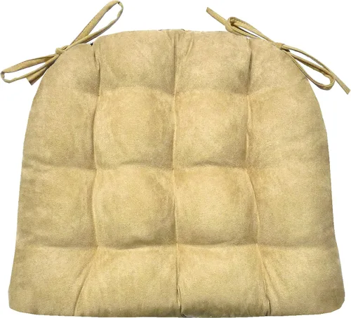 Miniatura 40 de Barnett Almohadilla para silla de comedor con lazos. Gamuza microfibra, microgamuza, reversible, relleno de espuma de látex, se puede lavar a Negro
