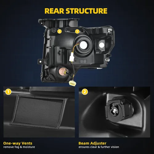 Miniatura 5 de DWVO Conjunto de faros delanteros compatible con Ford F150 F-150 2009 2010 2011 2012 2013 2014 DRL faro con tubo LED Switchback lente ahumada
