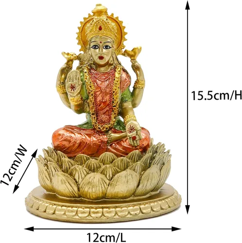 Miniatura 5 de BangBangDa Diosa hindú Señor Laxmi Estatua - Estatua de Lakshmi Dios indio Templo de oficina en casa Mandir Puja Artículos India Ídolo Figura Murti