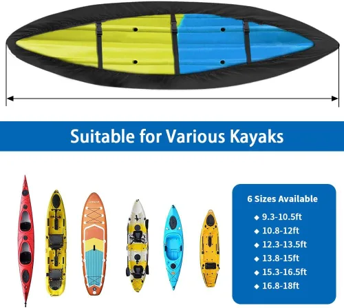 Miniatura 4 de iCOVER Funda para Kayak, Fundas Impermeables para Kayak para Almacenamiento al Aire Libre, Funda Resistente al Polvo para Canoa para Almacenamiento