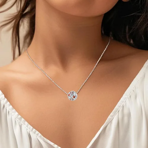 Miniatura 6 de Abalorio de Piedra Natal de Trébol de la Suerte 925 Plata de Ley para Pulseras y Collares de Pandora Joyería para Mujeres Regalos de Cumpleaños