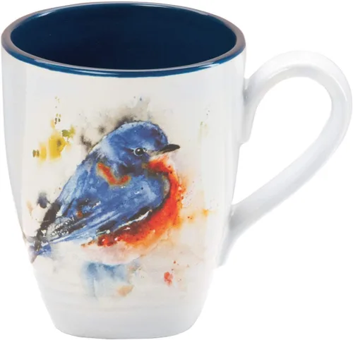 Miniatura 5 de Dean Crouser colección de taza de porcelana con diseño de acuarelas, bluebird