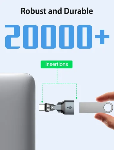 Miniatura 4 de Adaptador USB C a USB 2.0 de 90 grados (paquete de 2), USB-A 2.0 hembra a USB-C macho adaptador OTG de ángulo recto compatible con MacBook Pro