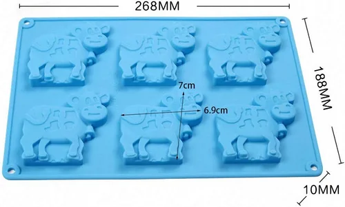 Miniatura 3 de Paquete de 2 moldes de chocolate de vaca, molde para pasteles de ganado lechero, molde de silicona para dulces, fondant, galletas, galletas, molde