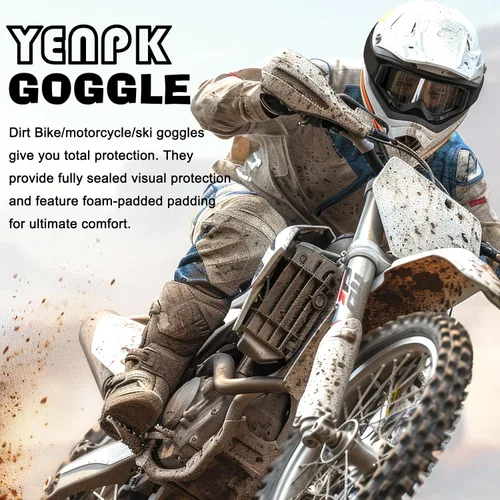 Miniatura 6 de Gafas de Motocicleta, Gafas para Moto de Tierra ATV Todoterreno Motocross Protectoras, Casco de UTV para Adultos, Jóvenes y Niños