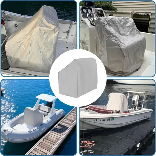 Miniatura 6 de Cubierta para consola central de barco, lona de poliéster 600D grado marino, impermeable, gris
