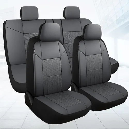 Miniatura 12 de VarCozy Juego de fundas para asientos delanteros de automóvil de piel sintética, fundas universales para asientos delanteros de automóvil, fundas
