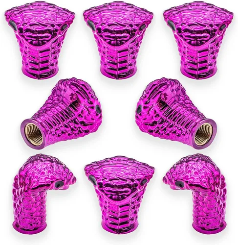Miniatura 24 de 4 tapones de válvula de neumático estilo calavera, con anillo de goma O, cubiertas universales de vástago de válvula de neumático de núcleo de cobre