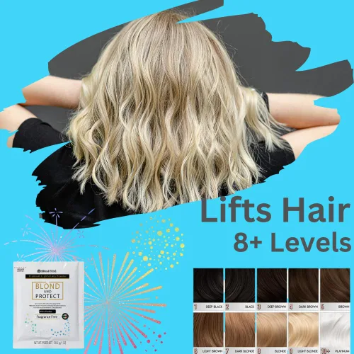 Miniatura 3 de Blond And Protect DIY Kit de aclarado de cabello de 8+ niveles Kit de aclaramiento de cabello Combo - Desarrollador de 20 vol. (polvo blanco)