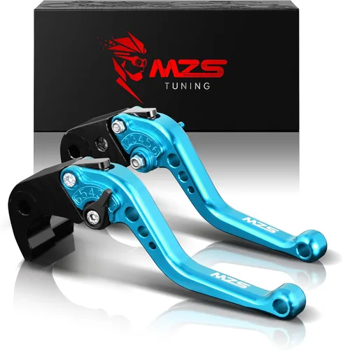 Miniatura 16 de MZS Palancas de embrague y de freno, cortas, ajustables, para motocicleta, rojo