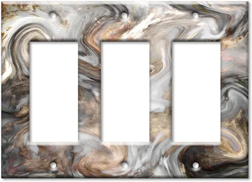 Miniatura 9 de Art Plates - Placa de interruptor de palanca de doble banda - Placa decorativa de pared de metal para interruptor de luz de 2 bandas - Mármol