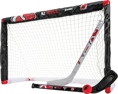 Miniatura 13 de Franklin Sports NHL - Juego de mini hockey para niños, portería de hockey sobre rodilla, pelota + 2 palos, juego de juguetes para interiores