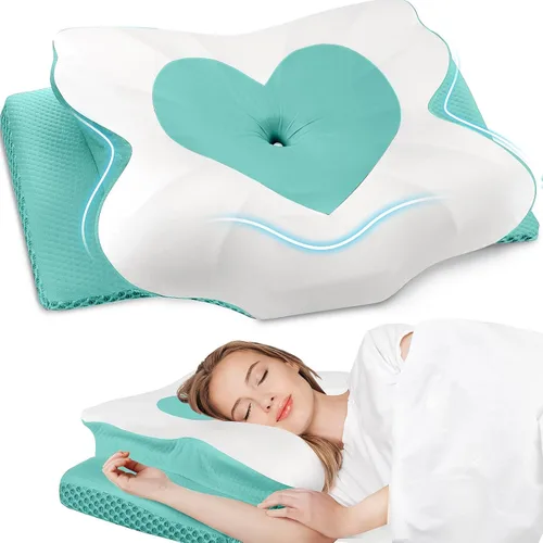 CushZone Almohada Cervical para el Cuello, Almohadas de Espuma Viscoelástica de Soporte para el Cuello para Dormir, Almohada de Hombro para Personas
