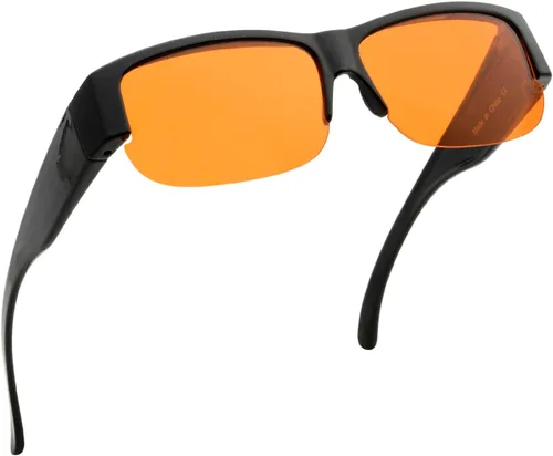 Miniatura 21 de BLUELESS Se ajustan sobre lentes de bloqueo azul con lentes teñidos de naranja, color negro 06-negro-100% bloqueo de luz azul