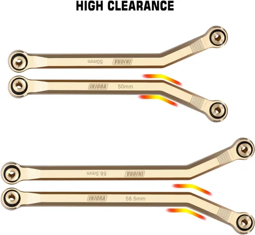 Miniatura 2 de INJORA Conjunto de 4 eslabones delanteros de alto perfil de latón, 37g, eslabones de latón pesados para SCX24 C10 JLU Bronco Base Camp 4Runner Axial