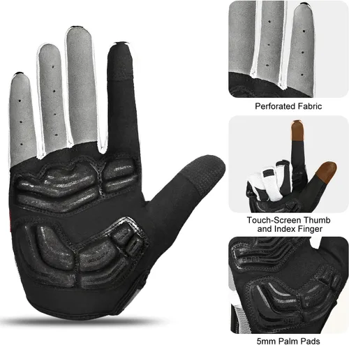 Miniatura 4 de INBIKE Guantes de ciclismo para hombre acolchados de gel de 0.197 in transpirables y resistentes al desgaste
