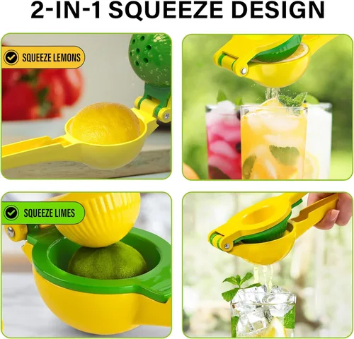 Miniatura 2 de Vakoo Exprimidor de limón 2 en 1, resistente al óxido, exprimidor manual para limón, lima y cítricos, fácil de usar y limpiar, esencial de cocina