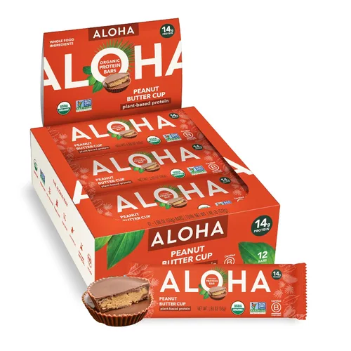 Miniatura 12 de ALOHA Barras de proteínas orgánicas a base de plantas, almendras y chocolate de coco, 12 unidades, barras de 1.98 onzas, veganas, bajas en azúcar