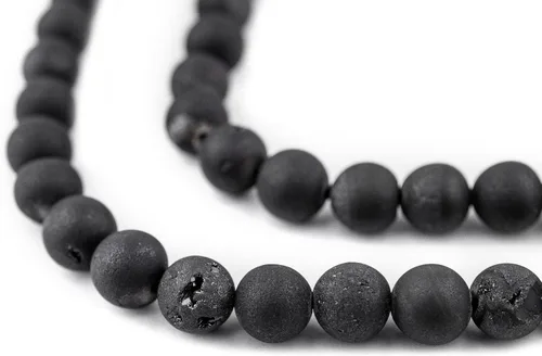 Miniatura 30 de The Bead Chest Cuentas de Jade Blanco Mate Redondas (8mm): Piedra Preciosa Orgánica Redonda Esférica de Energía con Poder de Sanación para Hacer