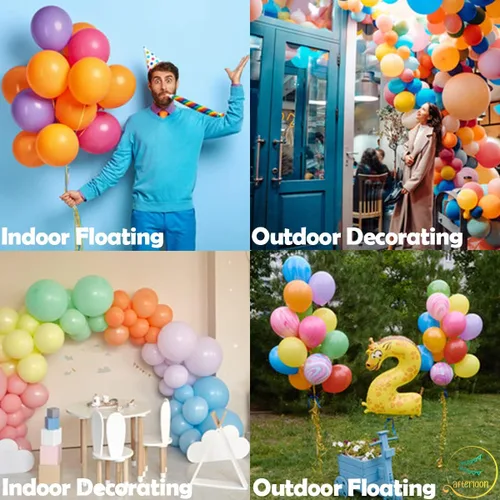 Miniatura 4 de AFTERLOON® - Globos de látex de goma natural de alta calidad, 50 unidades, color azul claro de 10 pulgadas, color mate, duradero, grueso, extra