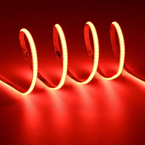 TOPAI Tira LED COB ultrafina de 0.157 in, color rojo, 620-625 nm, 16.4 pies, CC 12 V, alta densidad, 400 LEDs/M 7 W/M, CRI>90 flexible con adhesivo