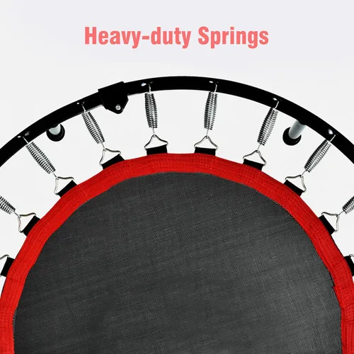 Miniatura 6 de Mini trampolín plegable para adultos y niños de 40 pulgadas con barra de espuma ajustable para entrenamiento en interiores Rojo