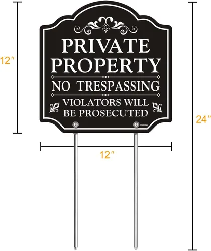 Miniatura 2 de Señales grandes de 12 x 12 pulgadas para propiedad privada, reflectantes, aluminio, metal, resistentes a la intemperie hasta 7 años al aire libre