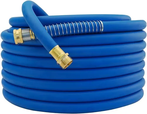 Miniatura 48 de Guitrees Leader Manguera de jardín de 15 pies x 5/8 pulgadas, manguera de agua corta resistente, accesorios macho a hembra, trenzado de cinco capas