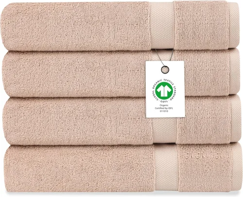 Miniatura 14 de Toalla de baño de felpa de algodón orgánico de lujo Certificado GOTS y OEKO-TEX Toallas de calidad hotelera premium Tecnología Feather Touch