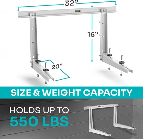 Miniatura 2 de Soporte de pared para minisplit resistente para exteriores de 9000-24000 BTU Soporte de montaje para minisplit a prueba de inclemencias del tiempo