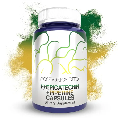 Nootropics Depot Cápsulas de epicatequina | 200 mg (−) − Epicatequina + 6 mg de piperina para biodisponibilidad | Extracto de té verde | Promueve la