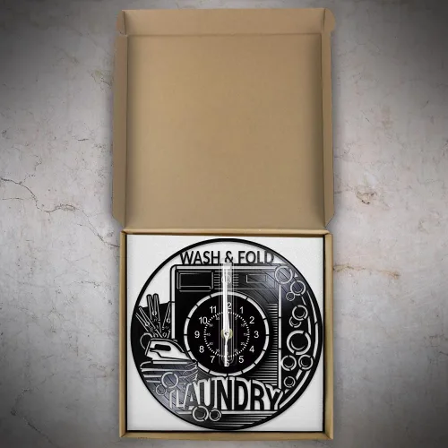 Miniatura 7 de Reloj de pared de 12 pulgadas para lavadero, silencioso, sin tictac, reloj de pared de cuarzo para lavadora, funciona con pilas, moderno reloj