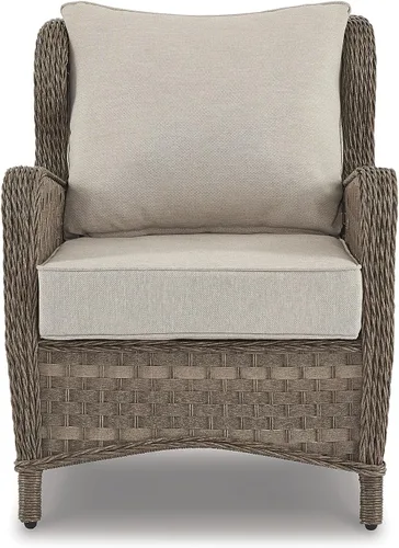 Miniatura 5 de Signature Design by Ashley Clear Ridge - Sillón acolchado de mimbre tejido a mano para exteriores, 2 unidades, marrón claro