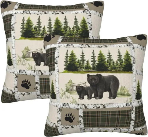 Miniatura 32 de Juego de 2 fundas de almohada de estilo étnico vintage, estampado geométrico azteca, étnico, tribal, para dormitorio, sala de estar, sofá
