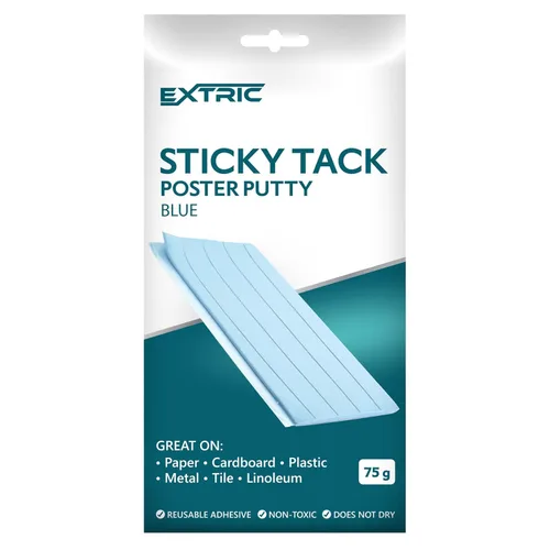 Miniatura 6 de Masilla adhesiva azul para póster, masilla de montaje reutilizable para colgar en la pared, hogar, oficina y aula, adhesivo no dañante, 2.6 onzas