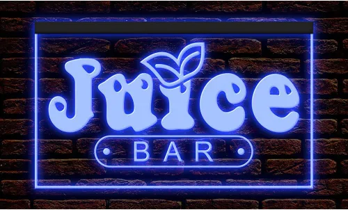 Miniatura 12 de 110034 OPEN Juice Bar Cafe Apple Orange Fruit Shop Display LED Letrero de neón con luz LED (12 x 8 pulgadas, morado)